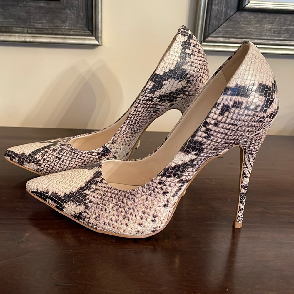 AVIDA Leather Snake Print Heels